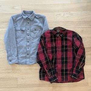 2 x L.L. Bean Slim Fit Signature Flannel Button Up Cotton Shirts